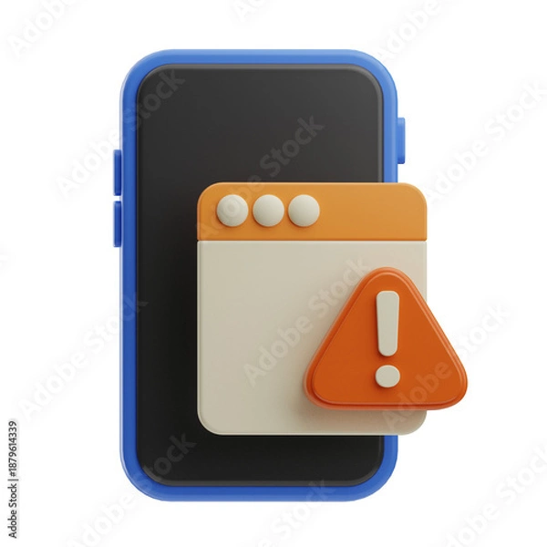 Fototapeta Smartphone with Error Warning