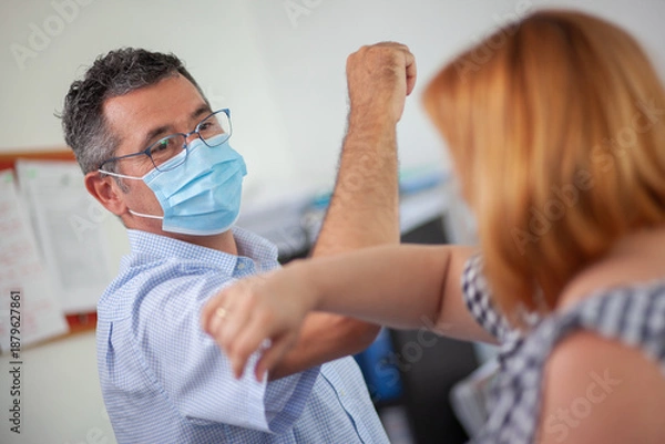 Obraz Accountant Consulting Client in Office