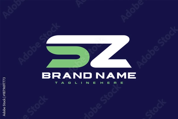 Obraz monogram initials letter SZ logo