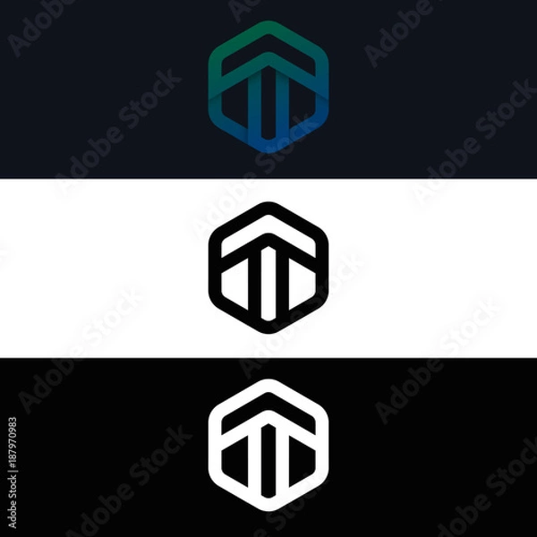 Obraz T Arrows Letter Logo