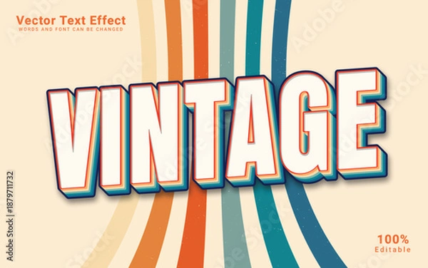 Obraz Editable vintage retro text effect vector style in Illustrator