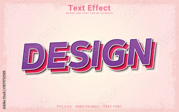 Obraz Design text effect, 3D Editable vintage retro text effect in Illustrator