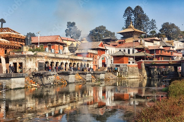 Obraz Pashupatinath, Bagmati River, Kathmandu, Nepal