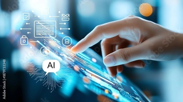 Obraz Digital Qualitative Research and AI Data Collection on Tablet Interface