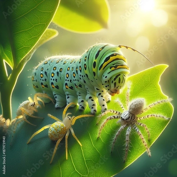 Obraz caterpillar on a leaf