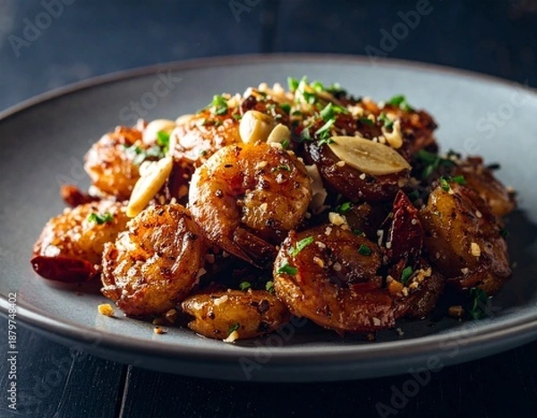 Obraz Salt & Pepper Shrimp — Authentic Crispy Texture