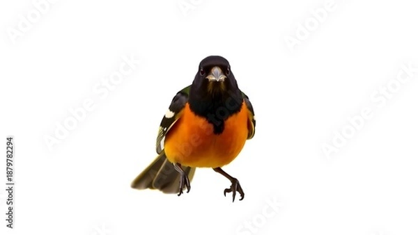 Obraz Oriole Bird Front View Full Body Transparency Background