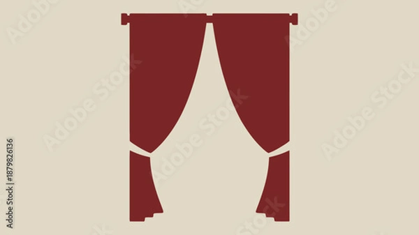 Obraz Red curtains drape elegantly