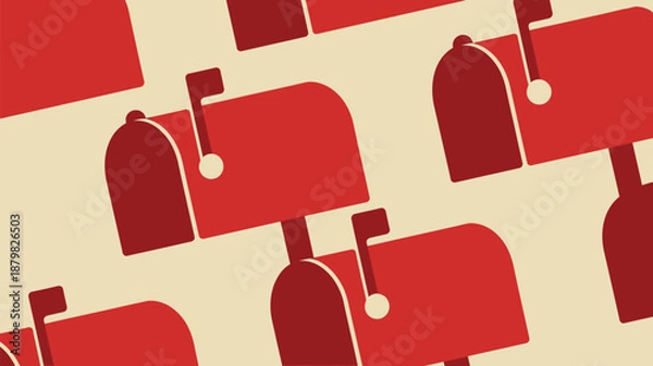 Obraz Pattern of red mailboxes