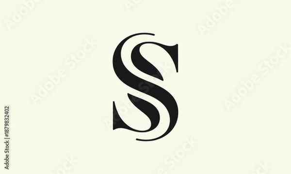 Obraz SS Letter Minimalist Logo Vector Illustration , Initial Logo Design