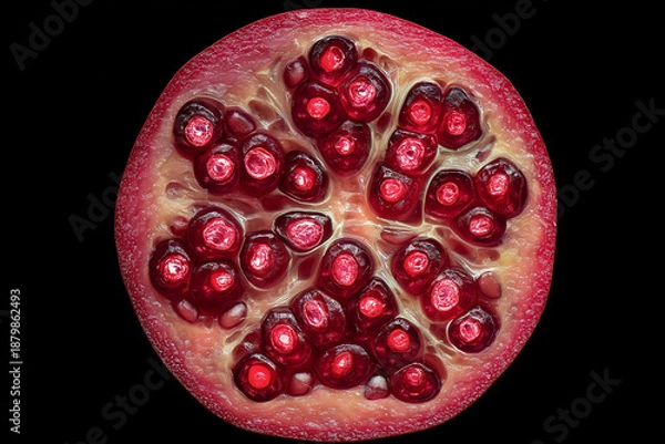 Fototapeta 석류 단면의 씨앗보석