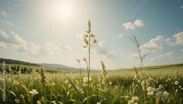 Fototapeta 방울이 맺힌 잔디