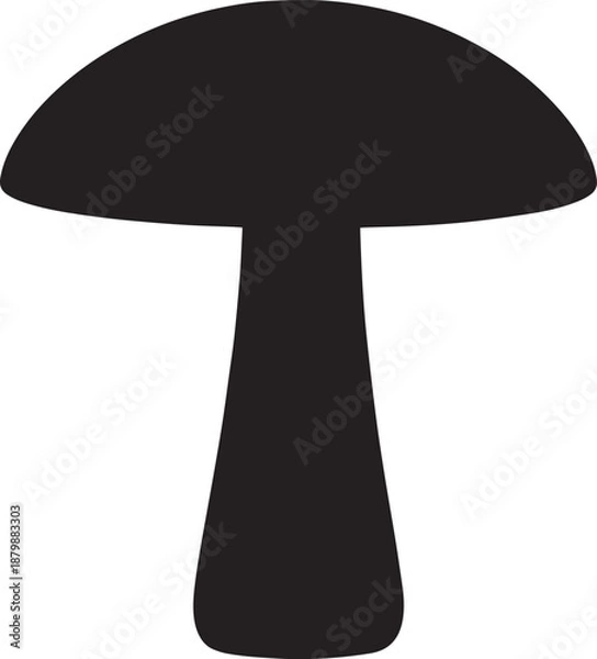 Obraz  Wild Mushroom Silhouette Vector Illustration