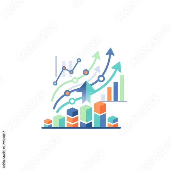 Obraz vector illustration of a graph
