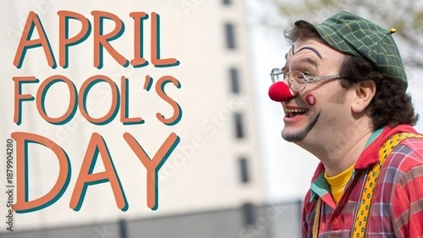 Obraz Flat Design Clown with Glasses Subtle Gradients