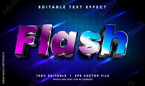 Obraz flash 3d vector text effect with modern style