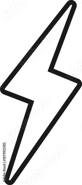 Obraz Lightning bolt icon. Vector. Line style.