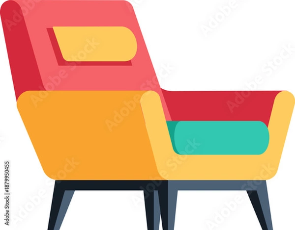 Obraz Modern Lounge Chair Flat Vector Illustration
