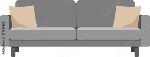 Obraz Modern Sofa Flat Vector Illustration for Interior Design