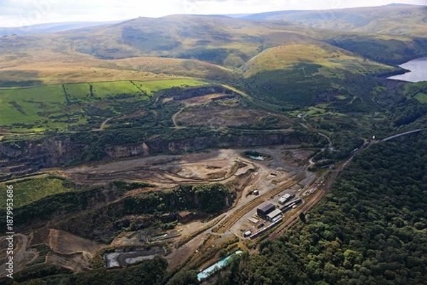 Obraz Meldon Aggregates quarry by Dartmoor, Devon