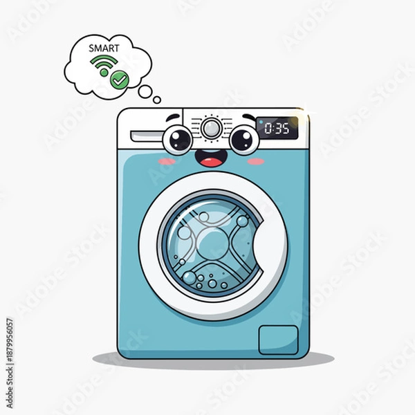 Obraz Smart Washing Machine Cartoon