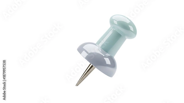 Obraz A clear plastic push pin isolated on transparent background