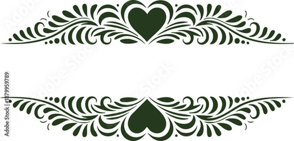 Fototapeta Decorative Heart Flourish Elements