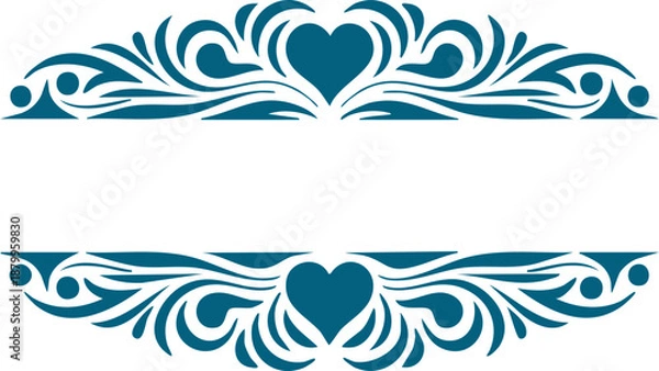 Fototapeta Decorative Heart Flourish Elements