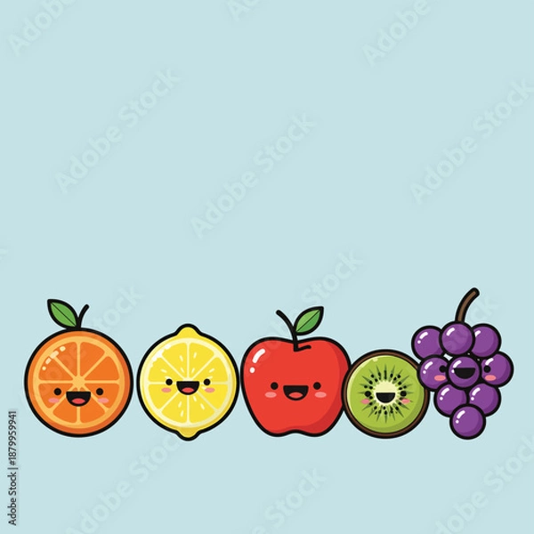 Obraz Fruit Characters Lineup
