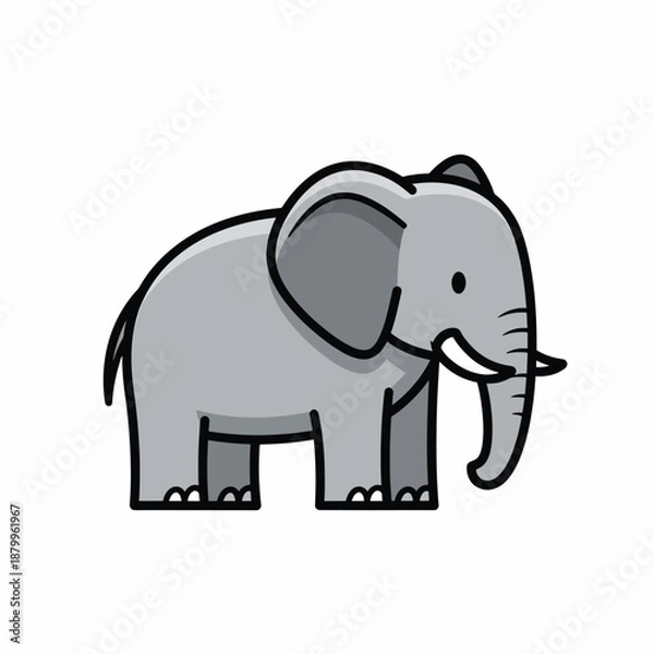 Obraz Gray Cartoon Elephant