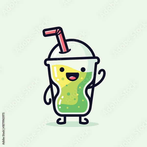 Fototapeta Happy Bubble Tea Character