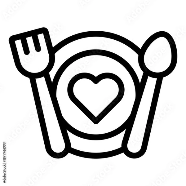 Obraz dinner icon vector