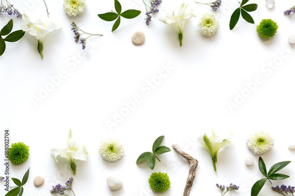 Obraz Floral Arrangement On White Background