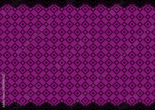 Obraz 上下レース×幾何学模様③(紫色)