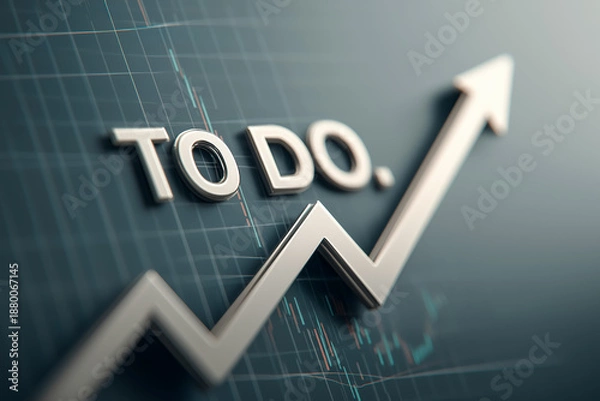 Obraz タスク管理と成長を表す上向き矢印｜ビジネスプレゼン背景