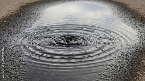 Obraz Ripples on Water Surface with Splash.
