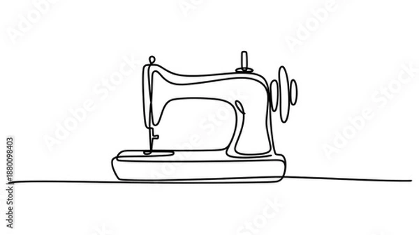 Obraz Sewing Machine Single Line Art - Modern Craft Illustration