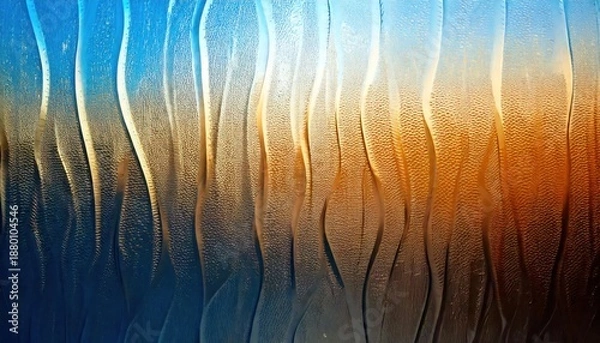 Obraz Vertical Line Pattern Background with Wavy Glass Texture and Gradient Effect
