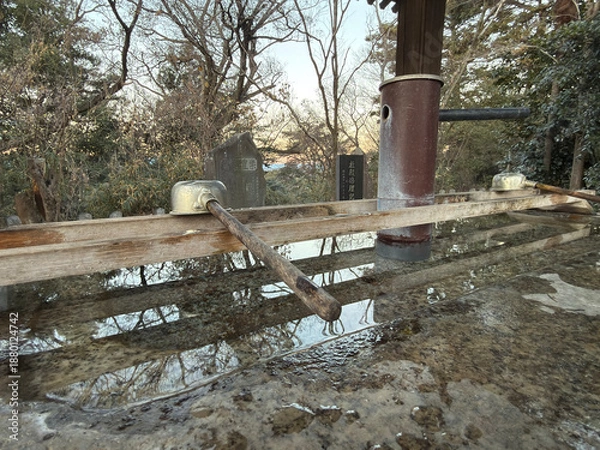 Obraz 神社の手水舎　お清め