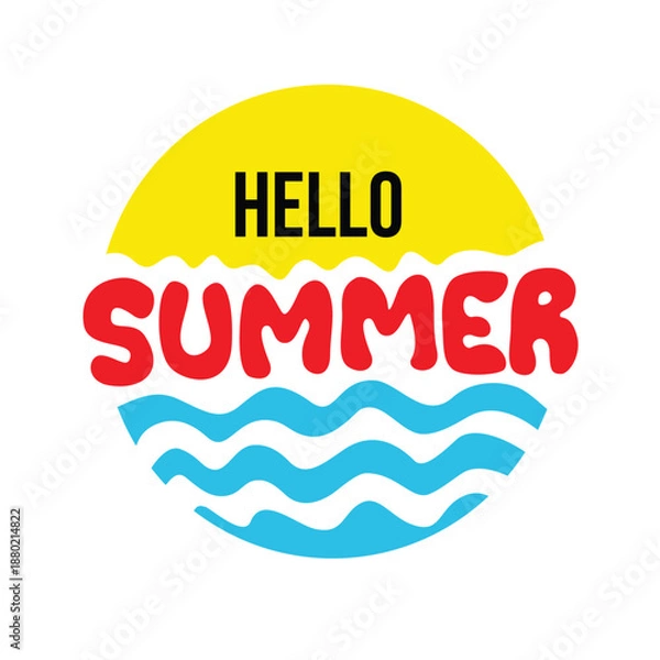 Obraz colorful hello summer typography design