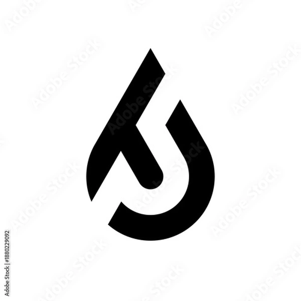 Fototapeta TJ or JT creative monogram logo