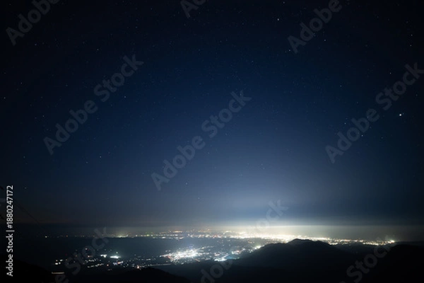 Obraz 鰐塚山電波塔からの星空写真
