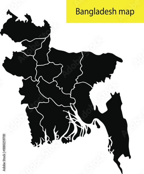 Obraz Bangladesh map vector silhouette design