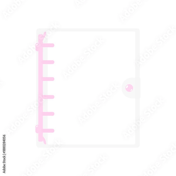 Obraz シンプルなピンクのシール帳バインダー♪PNG