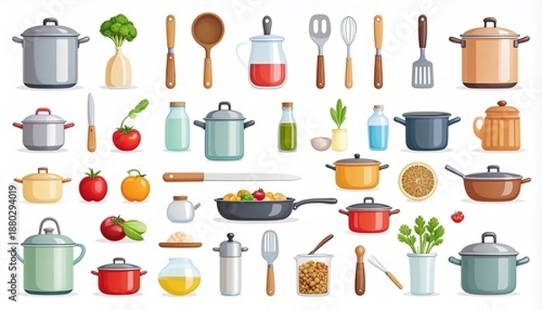 Obraz シンプルなキッチンツールの背景