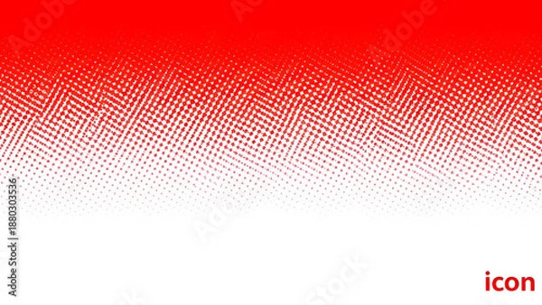 Obraz Red and white gradient background with halftone dots pattern design element transparent background