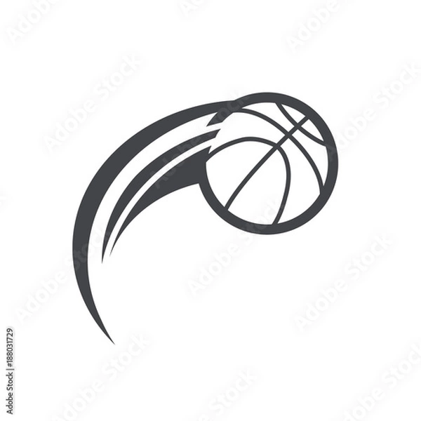 Obraz Basketball logo icon with swoosh design