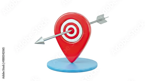 Obraz Location Pin Target with Arrow