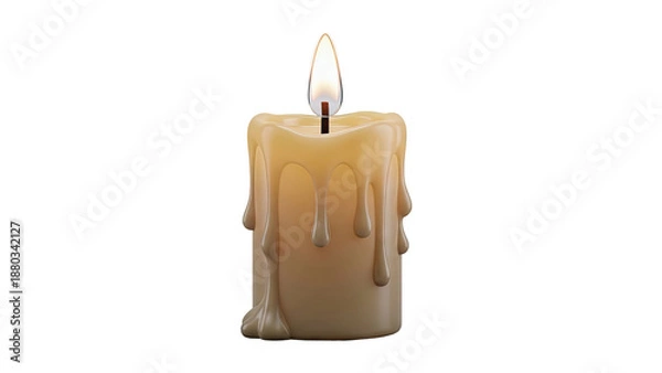 Obraz Melting Candle with Flame