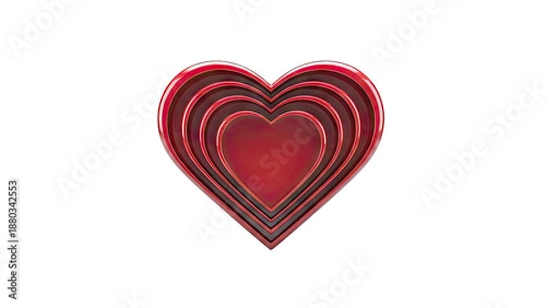 Obraz Red Heart Shape with Multiple Layers